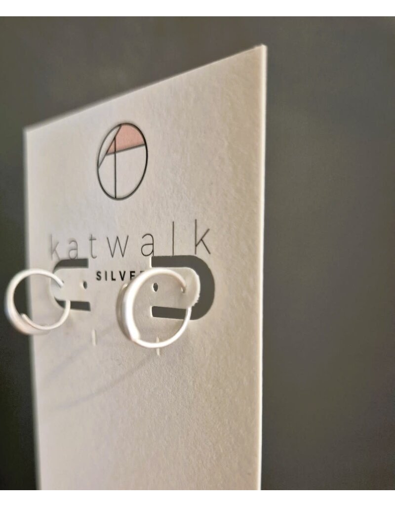 Katwalk Zilver Zilver doorhaal-oorring klein