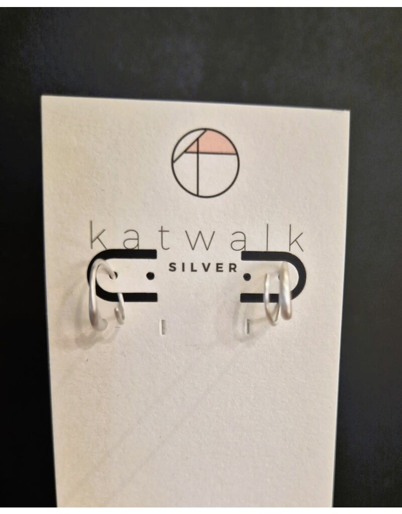 Katwalk Zilver Zilver doorhaal-oorring klein