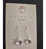 Katwalk Zilver Zilver oorhanger met losse bloem