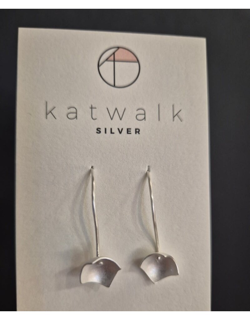 Katwalk Zilver Zilver oorhanger met losse bloem