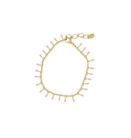 Zusss Armband met druppels - zalm / goud