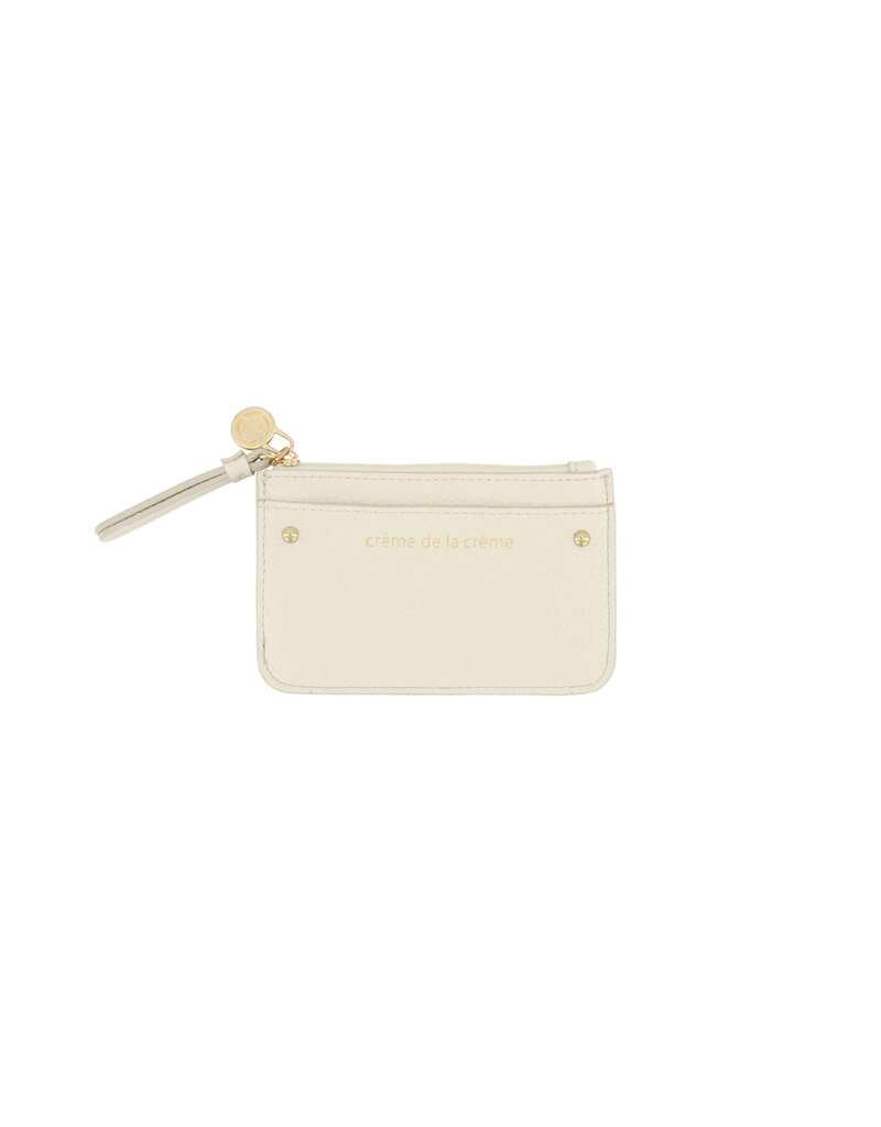 Zusss Kleine portefeuille vega leder 'Crème de la crème'- crèmekleur