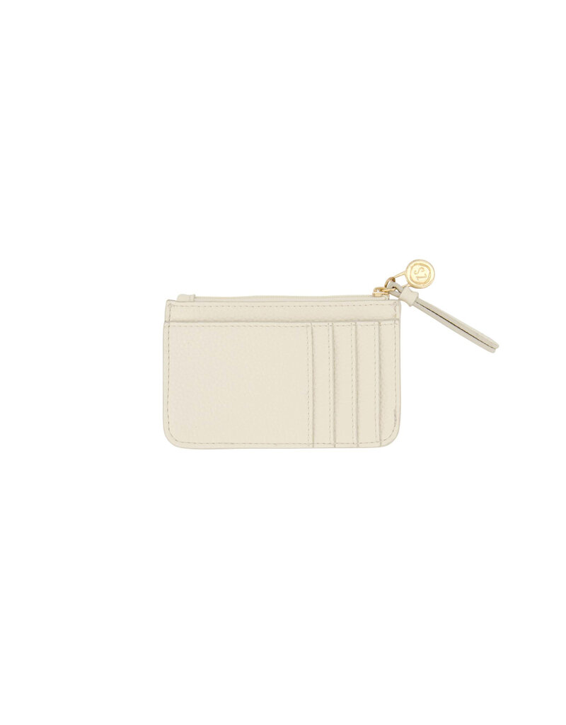 Zusss Kleine portefeuille vega leder 'Crème de la crème'- crèmekleur