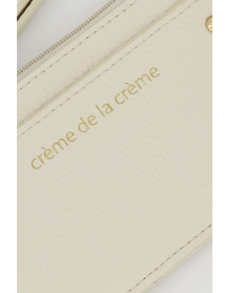 Zusss Kleine portefeuille vega leder 'Crème de la crème'- crèmekleur