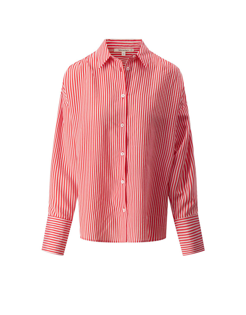 Zusss Gestreepte blouse rood wit