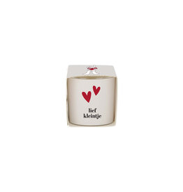 Zusss Geurkaarsje in wikkel 'Lief kleintje' wit/rood