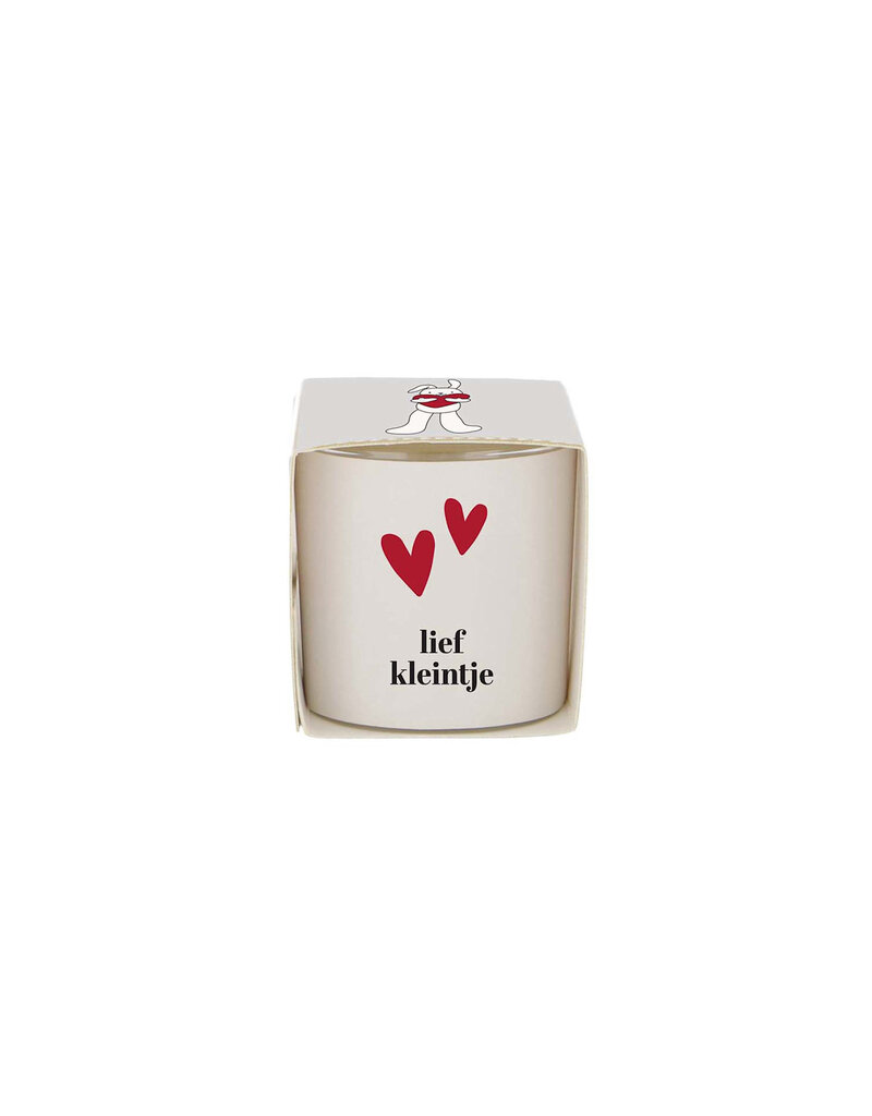 Zusss Geurkaarsje in wikkel 'Lief kleintje' wit/rood