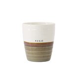 Zusss Koffiemok 'kusje' grijsblauw/wit