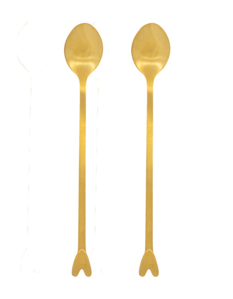 Zusss Set van 2 lange lepels met hartje