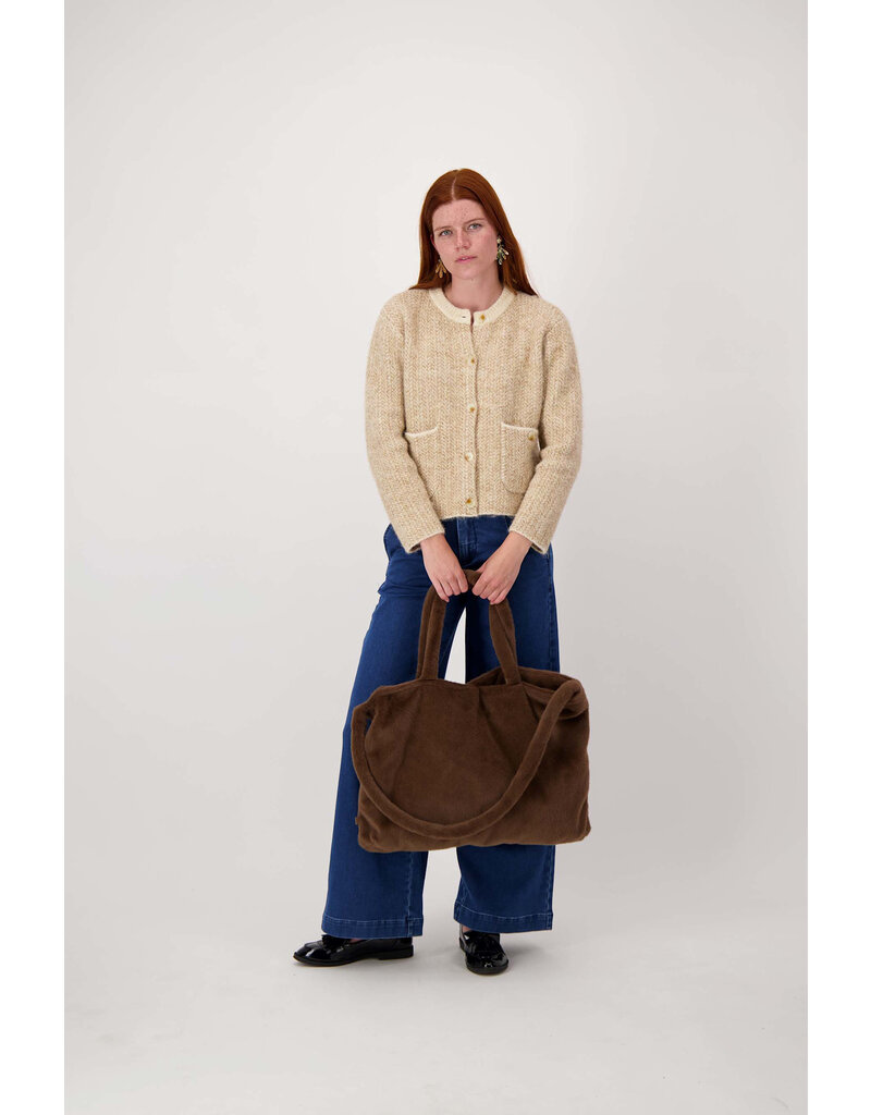 Zusss Shopper van faux fur - chocoladebruin