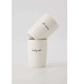 Zusss Koffiemok 'Hot mama' - wit/zand