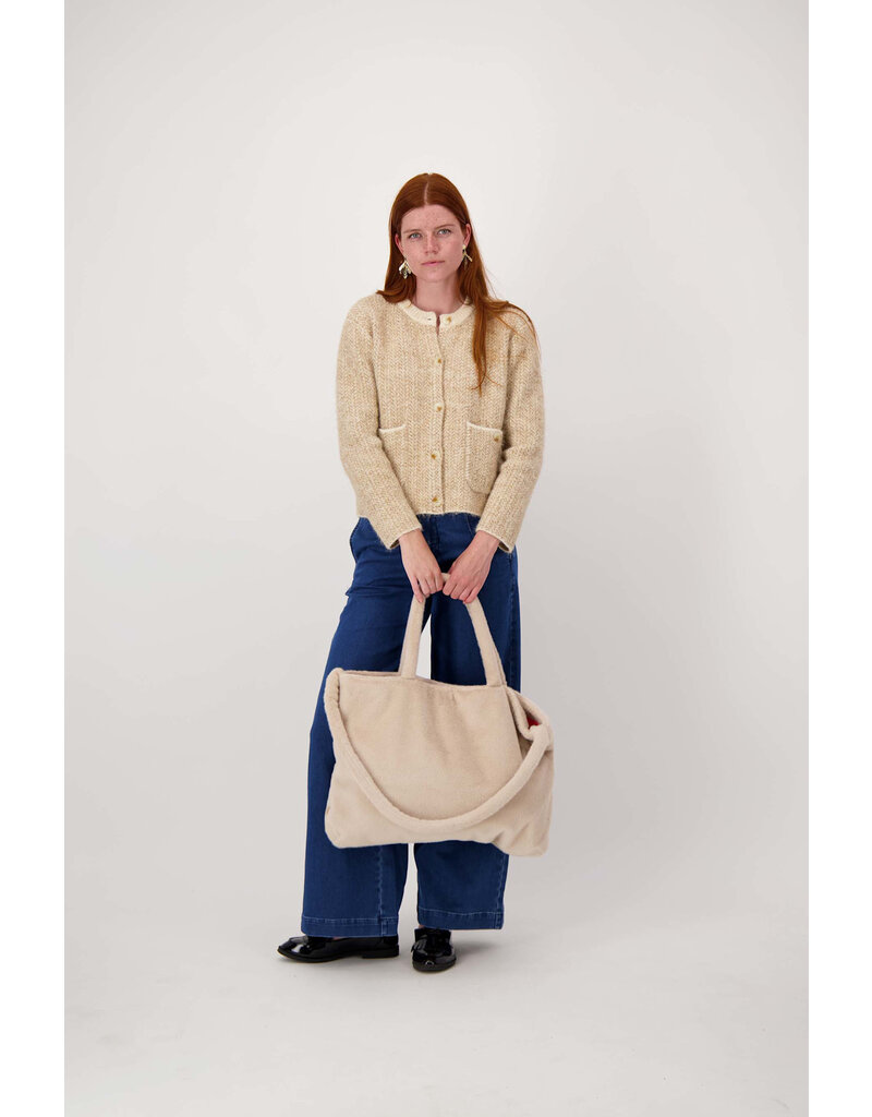 Zusss Shopper van faux fur - beige