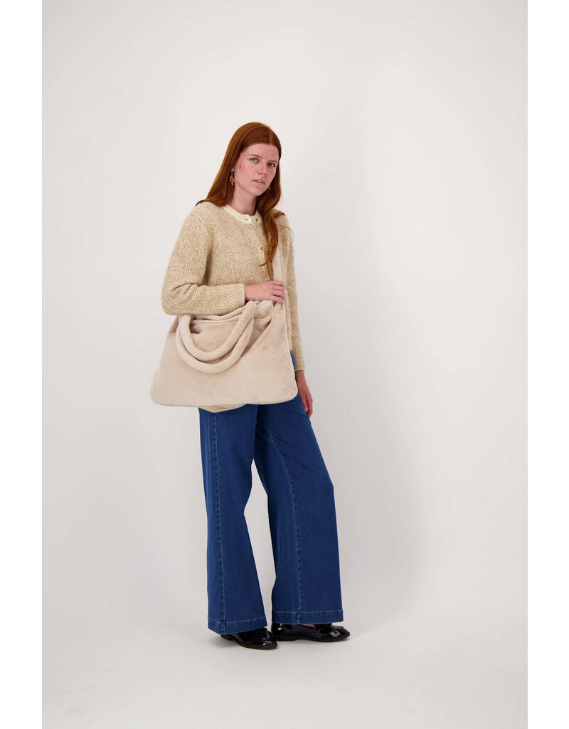 Zusss Shopper van faux fur - beige