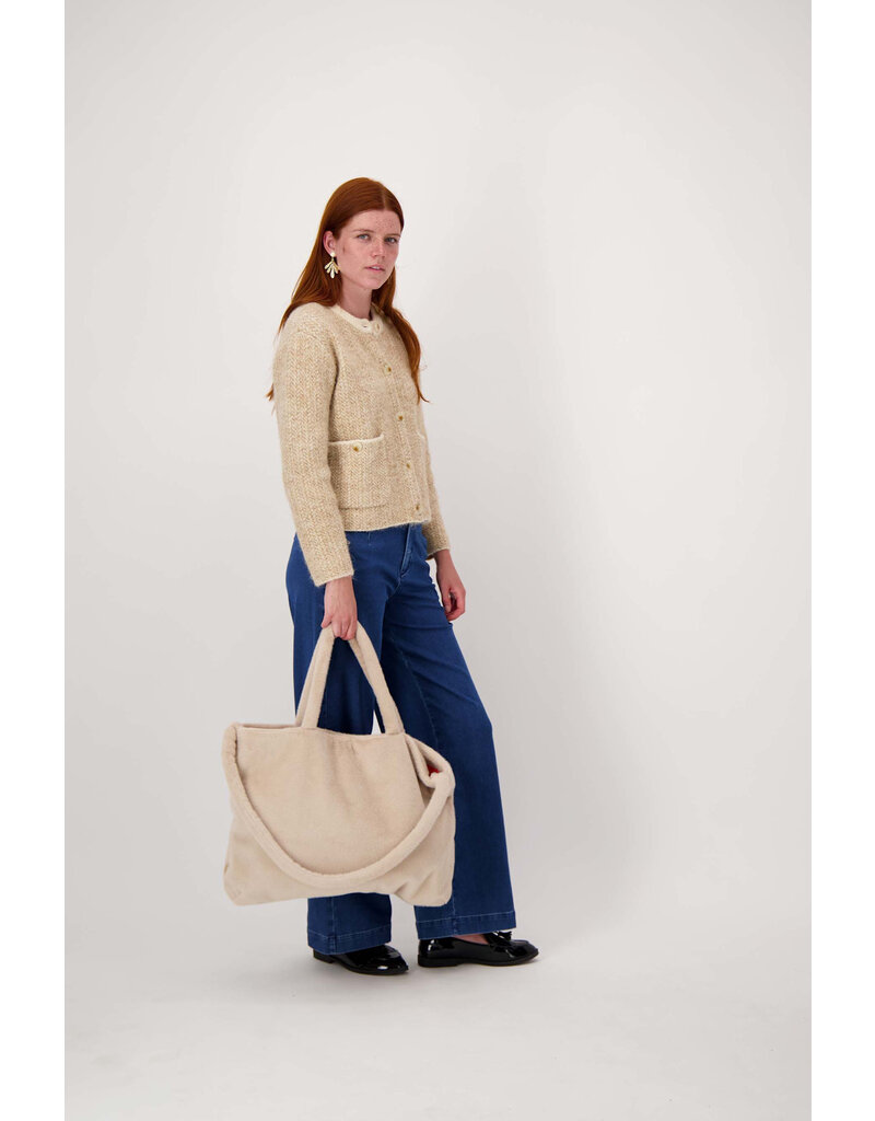 Zusss Shopper van faux fur - beige