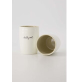 Zusss Koffiemok 'Daddy cool' - wit/zand