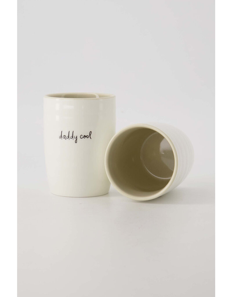 Zusss Koffiemok 'Daddy cool' - wit/zand