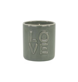 Zusss Geurkaars keramiek - 'Love' - groen