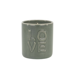 Zusss Geurkaars keramiek - 'Love' - groen