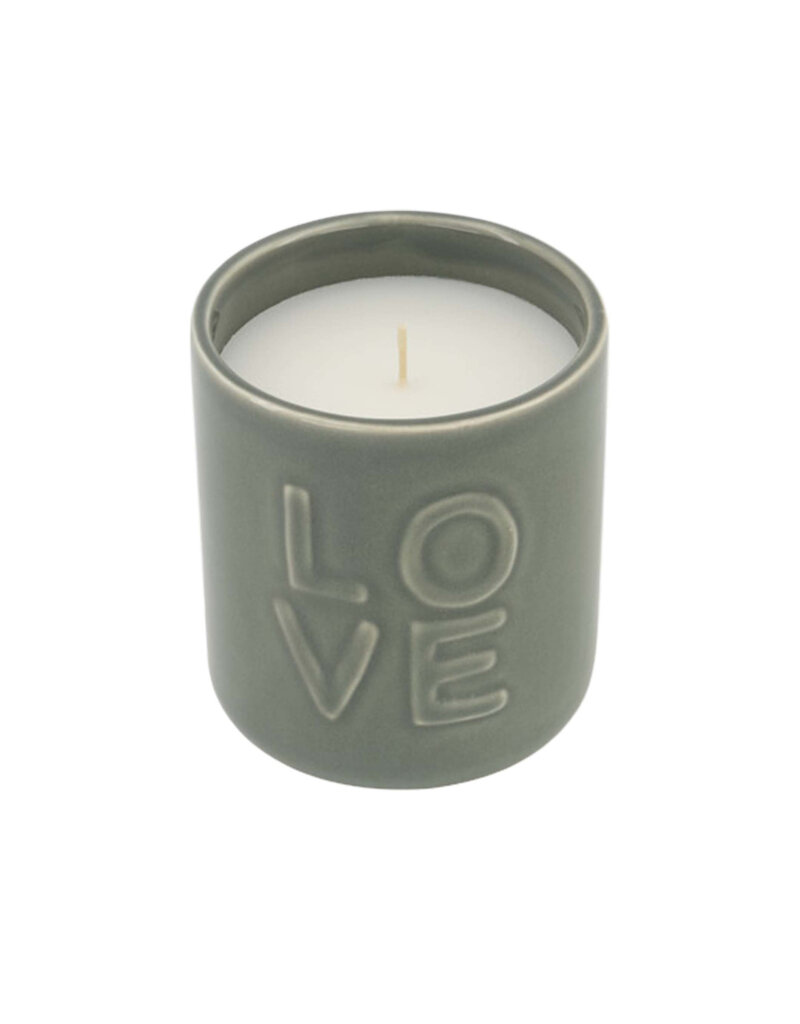 Zusss Geurkaars keramiek - 'Love' - groen