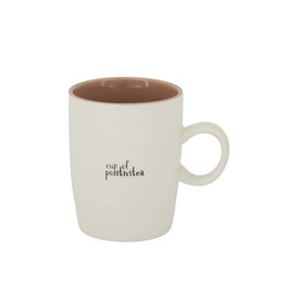 Zusss Theemok 'Cup of positivitea'  wit/lila/zwart