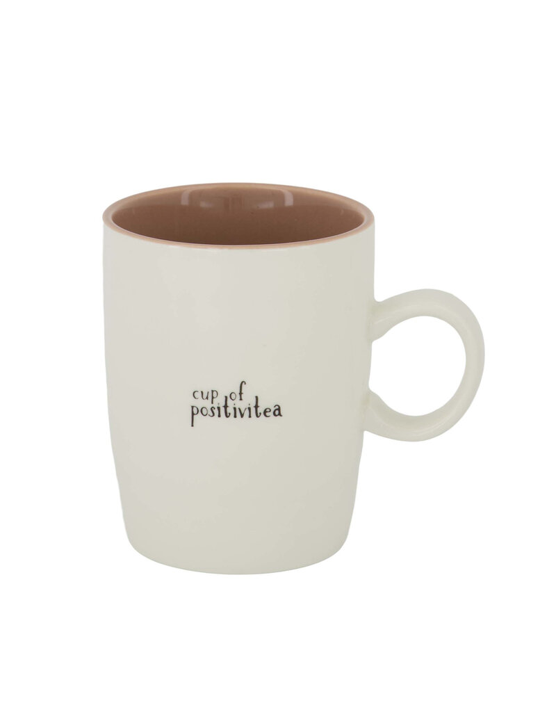 Zusss Theemok 'Cup of positivitea'  wit/lila/zwart