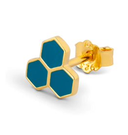 Lulu Copenhagen Oorsteker Honey large - petrol - 1 st
