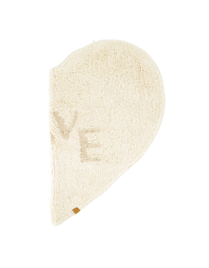 Zusss Badmat 'love' in vorm van hartje -  off white