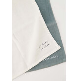 Zusss Set van 2 vaatdoekjes 'zo leuk' wit/grijsblauw