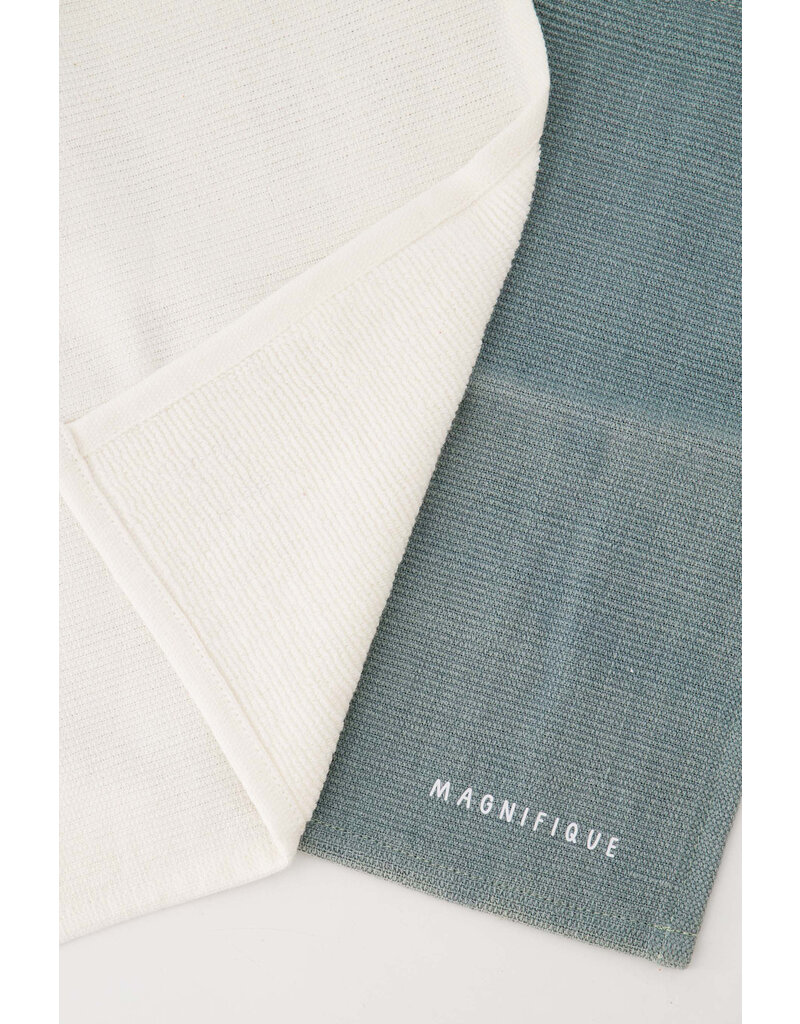 Zusss Set van 2 vaatdoekjes 'zo leuk' wit/grijsblauw