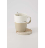 Zusss Set van 2 onderzetters in hout 'Gezelligheid'