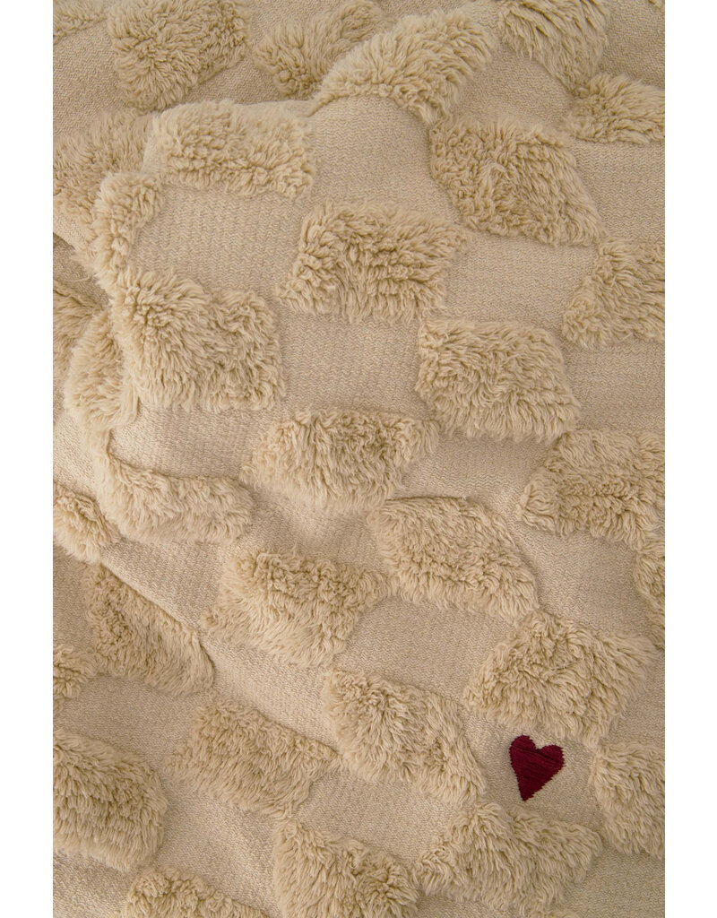 Zusss Plaid met hartje - zand