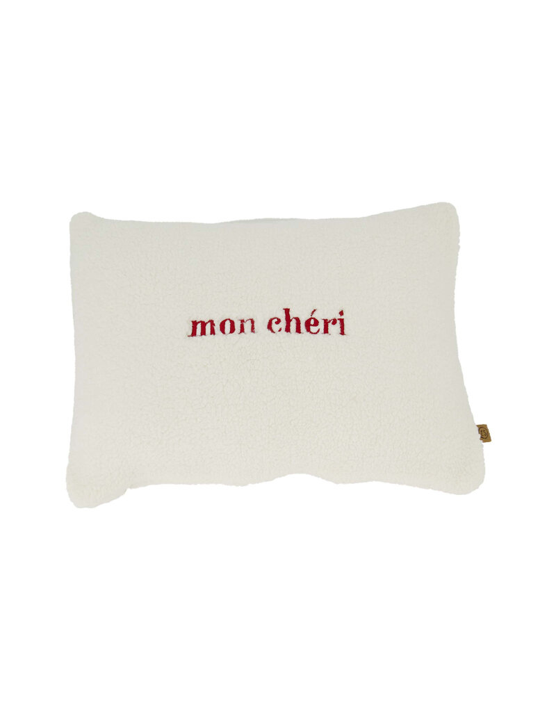 Zusss Kussen teddy 'mon cheri' 35x25cm
