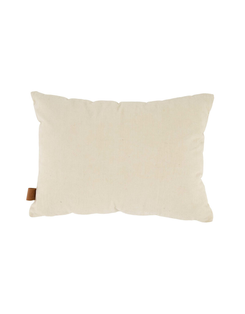 Zusss Kussen corduroy 'Stapelgek op jou'  35x25cm zand/antracietgrijs