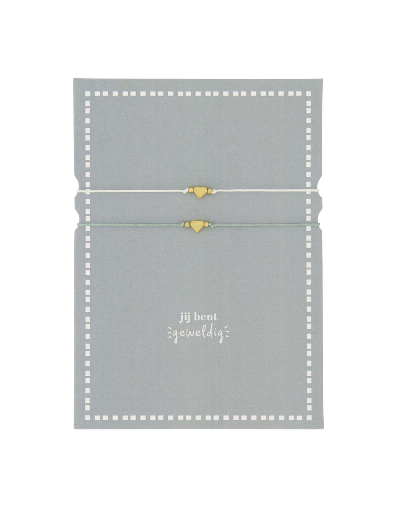 Zusss Wenskaart met 2 armbandjes 'Jij bent geweldig'