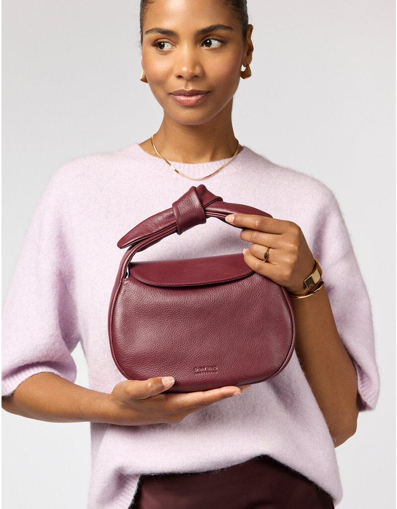 O MY BAG Coco Croissant - Dark Cherry soft grain leather