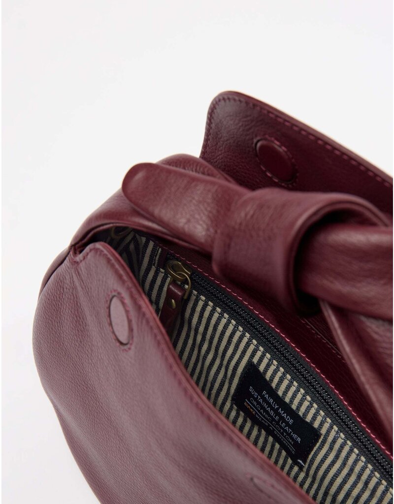 O MY BAG Coco Croissant - Dark Cherry soft grain leather