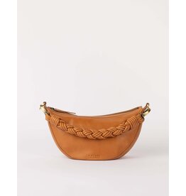 O MY BAG Leo Midi Wild Oak Soft Grain Leather met extra gevlochten riem