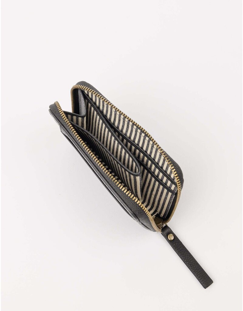 O MY BAG Robbie Wallet - Black soft grain Leather