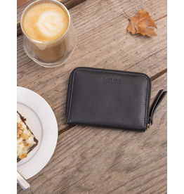 O MY BAG Robbie Wallet - Black soft grain Leather