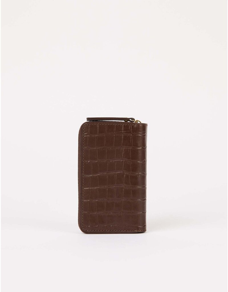 O MY BAG Portemonnee Jett - chocolate croco leather