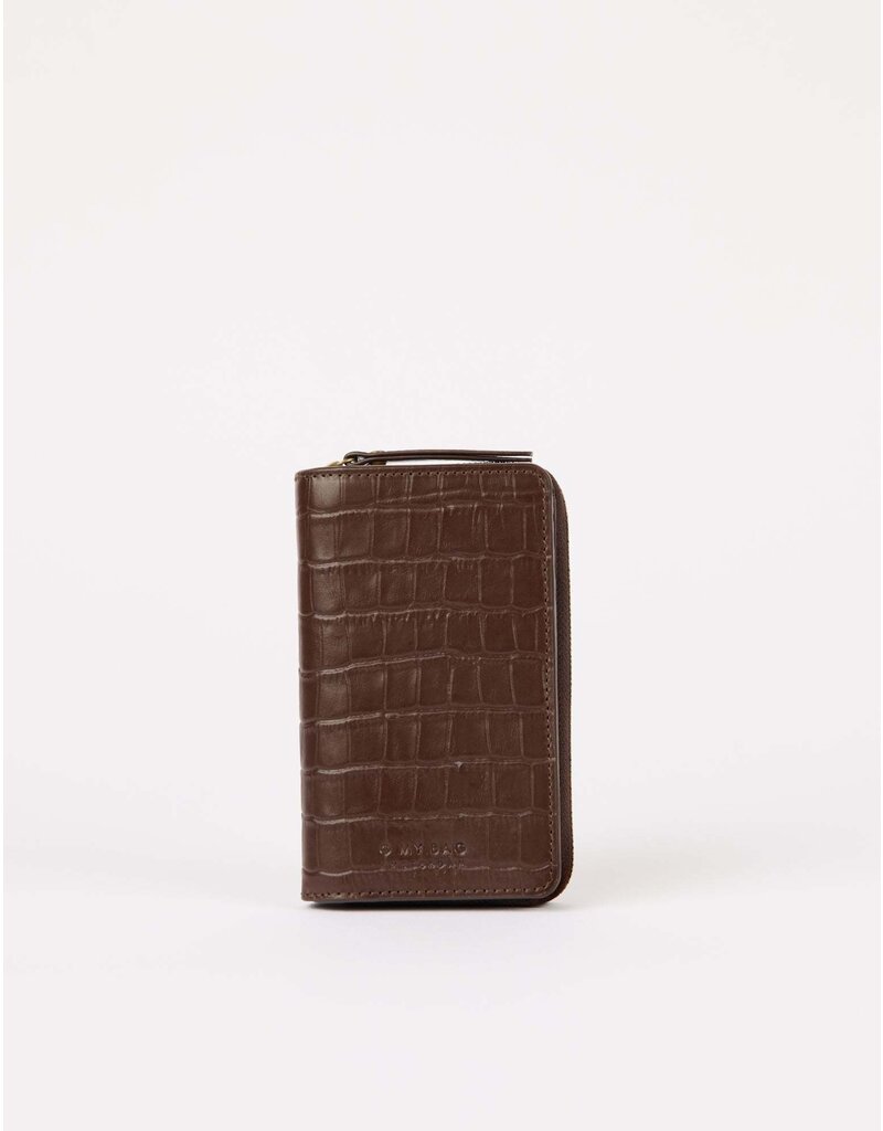 O MY BAG Portemonnee Jett - chocolate croco leather