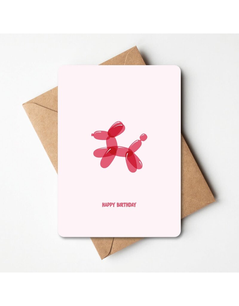 Buro Allure Wenskaart Happy Birthday - ballon hond