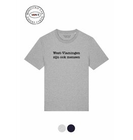 Ministerie van Unieke Zaken T-shirt 'West-Vlamingen zijn ook mensen' - grijs