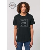 Ministerie van Unieke Zaken T-shirt 'Moet just niks' - zwart