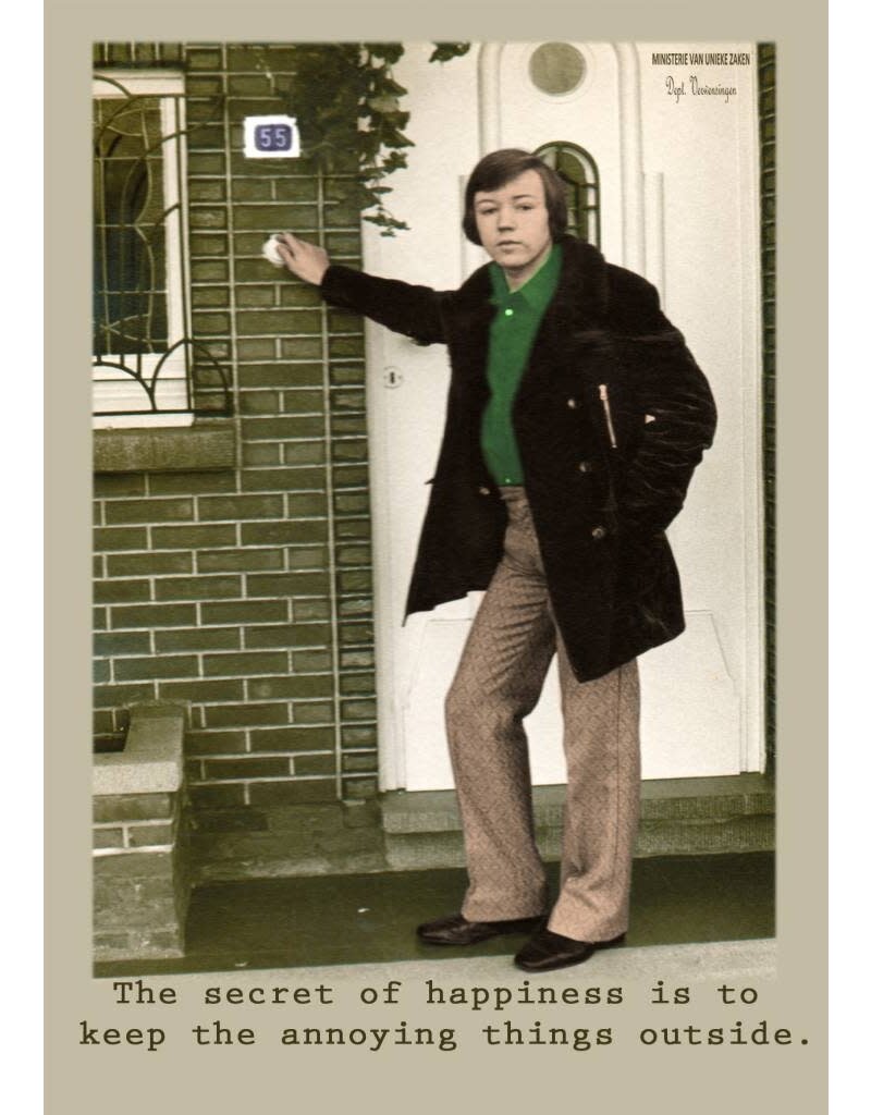 Ministerie van Unieke Zaken Wenskaart Ministerie van Unieke Zaken - 'The secret of happiness is...'