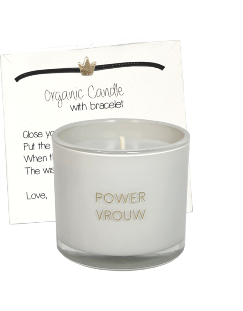My Flame Lifestyle Geurkaars met wens-armband - 'Powervrouw'