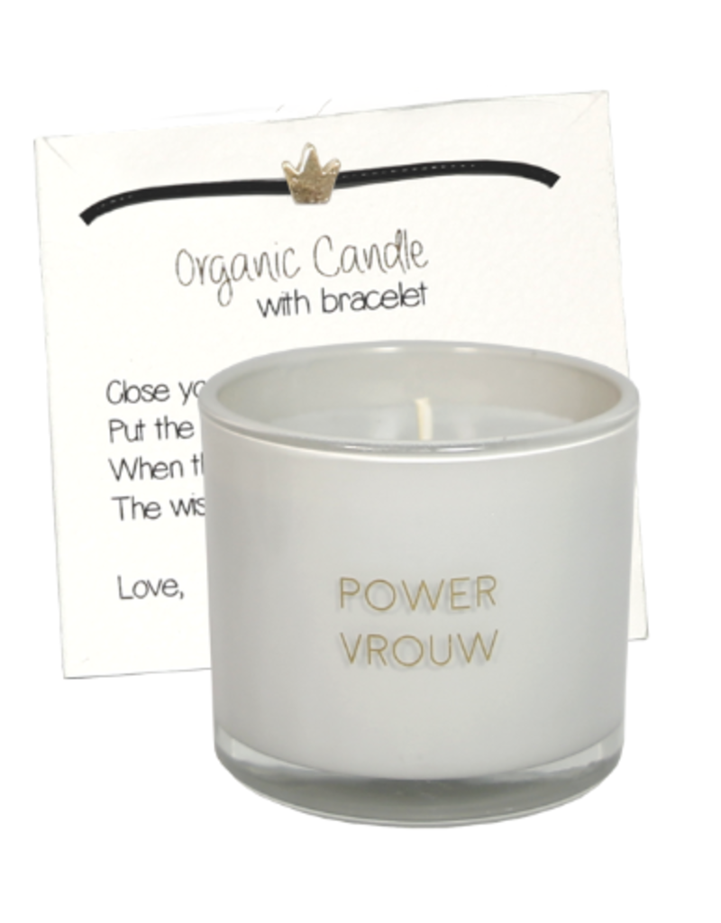 My Flame Lifestyle Geurkaars met wens-armband - 'Powervrouw'