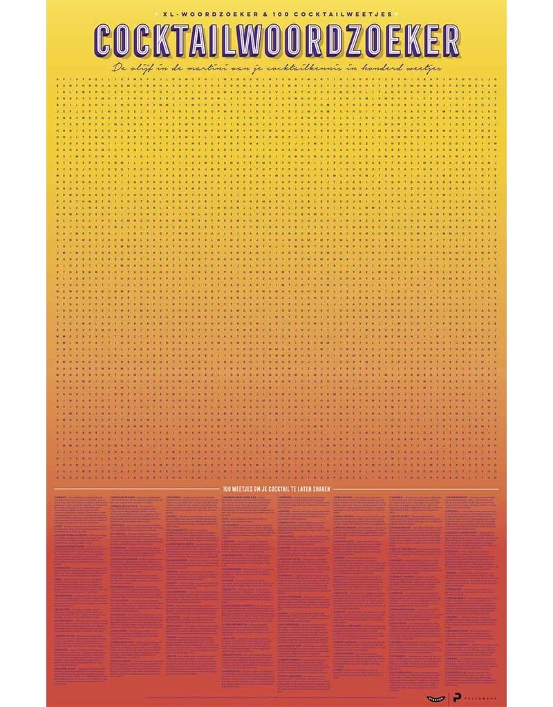 Stratier XL spelposter 'Cocktailwoordzoeker'