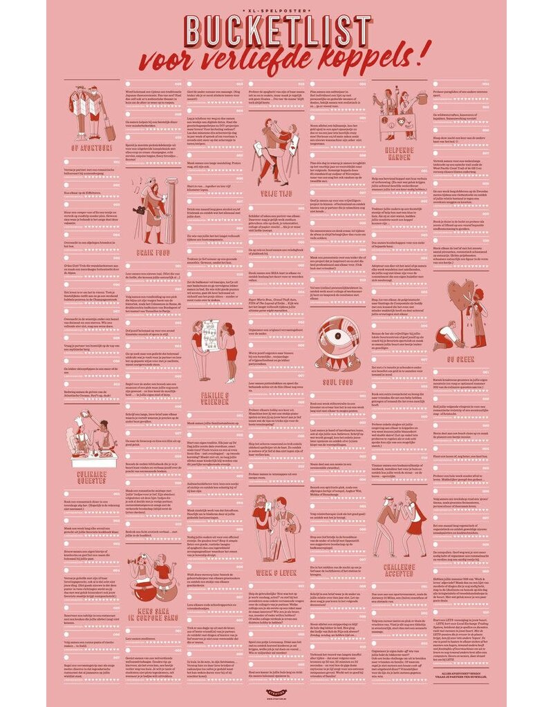 Stratier XL Bucketlistposter voor verliefde koppels