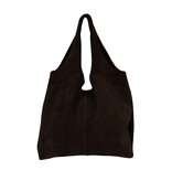 Zusss Suede schoudertas - chocoladebruin